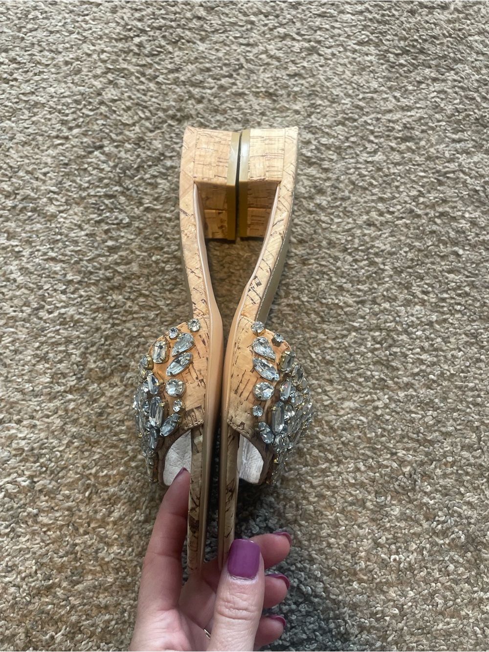 New Lilly Pulitzer flat cork and rhinestone sandals - Picture 5 of 8